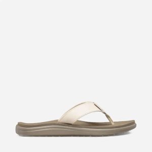 Teva Voya Leather Damen Flip Flops Weiß (Österreich)